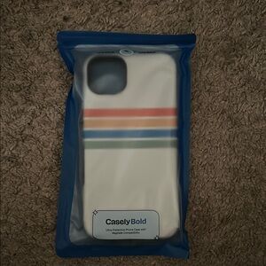 Brand New Casely Cream Phone Case with Stripes